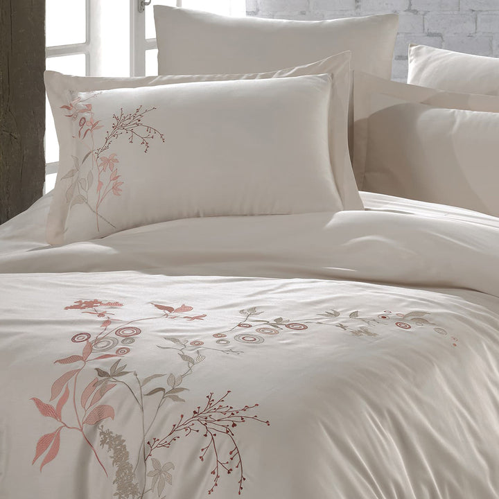 Soft and Silky Cotton Bed Linen Set in Champagne Color – Luxurious and Breathable for Maximum Comfort