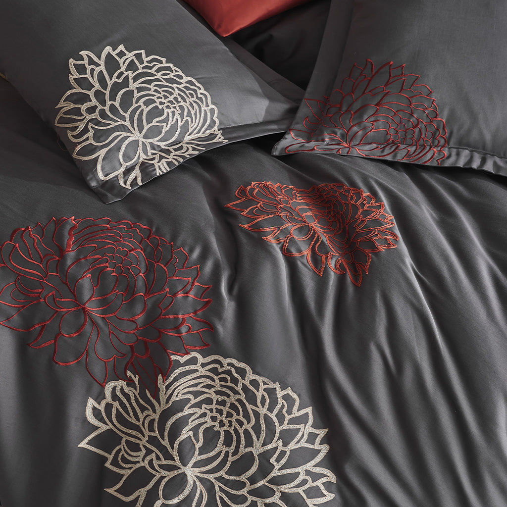 Beautifully Stitched Cotton Bed Linen Set in Antrasit Color – High-Quality Craftsmanship and Durability