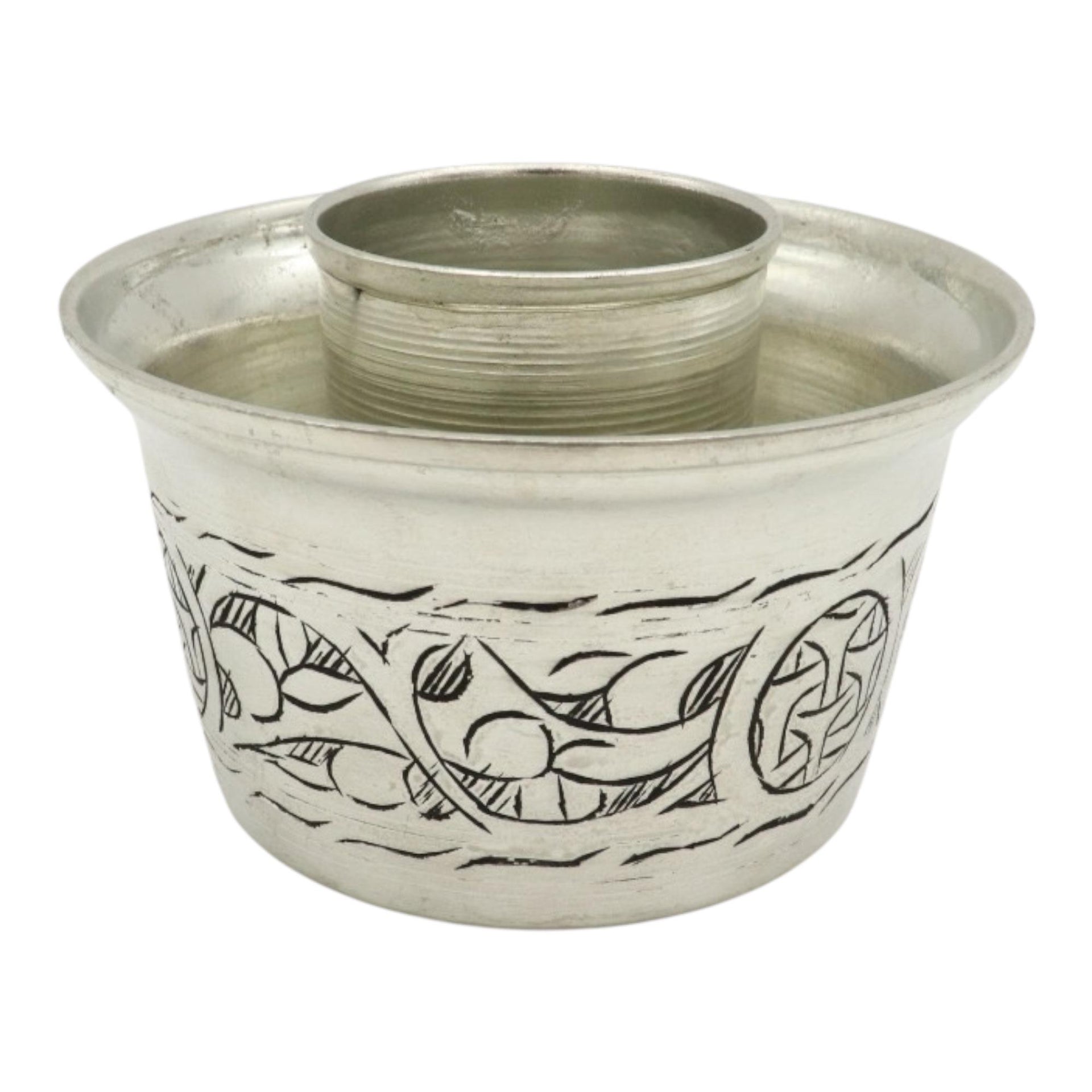 Handmade Copper Rakı Cooler – “Ehli Keyif” | Traditional Anatolian Design | Silver Color