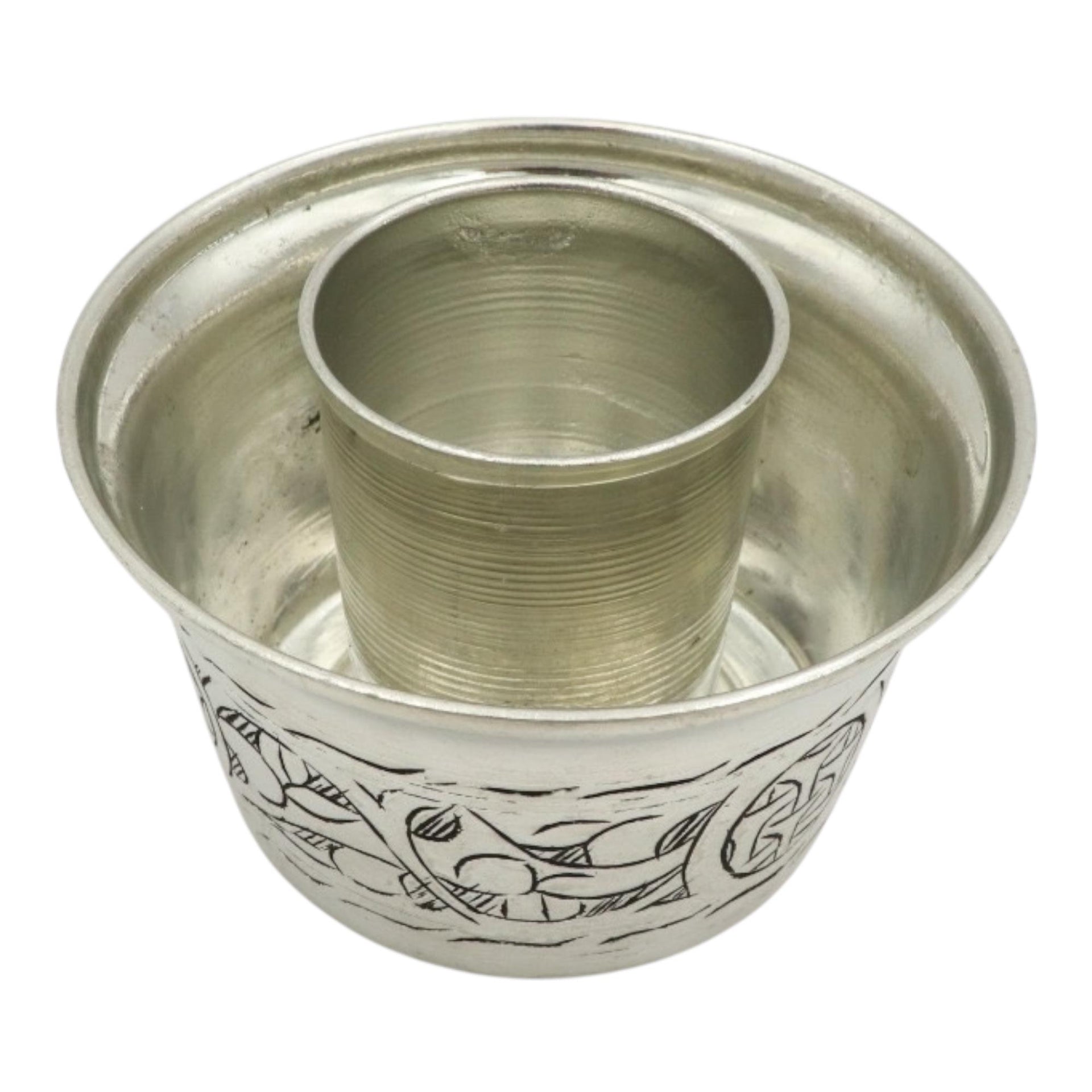 Handmade Copper Rakı Cooler – “Ehli Keyif” | Traditional Anatolian Design | Silver Color