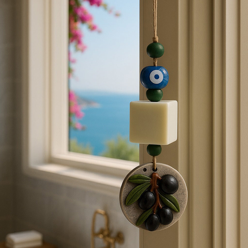 Handmade Evil Eye Soap Charm – Olive