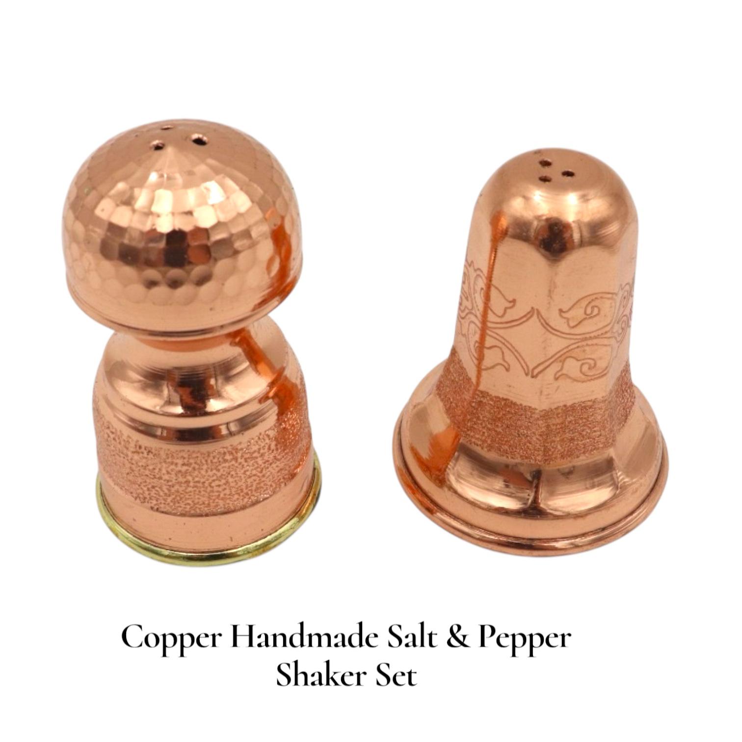 Handmade Copper Salt & Pepper Shaker Set – Design C