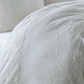 White duvet cover and shams decorated with lace