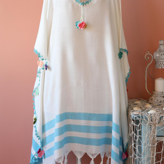 فستان شاطئ بامبو مطرز