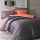 Modern interior, designed with orange-grey, 100% cotton bedding set 